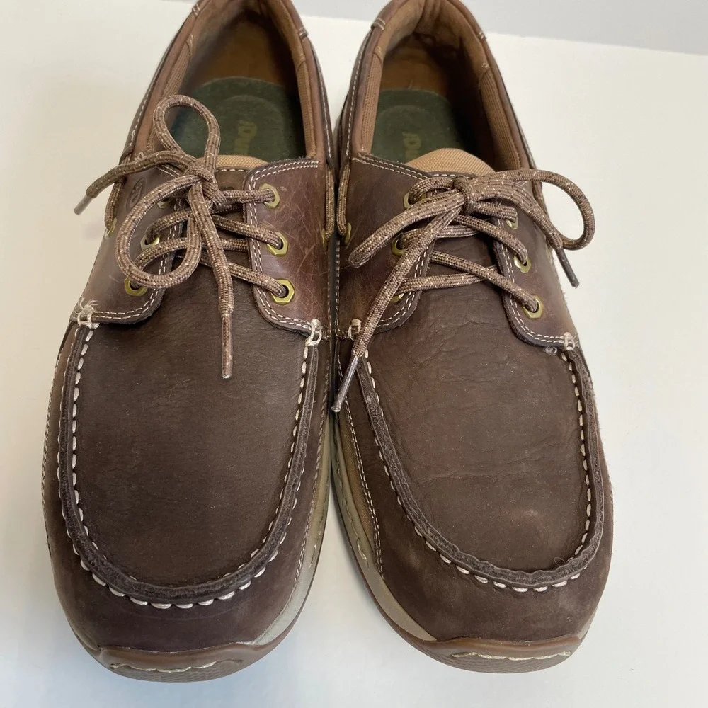 Dunham Men's Brown Leather Boat Shoes Size‎ 10.5 Athleisure Casual
